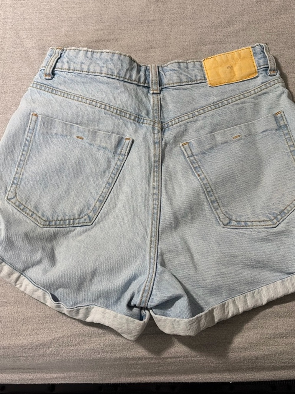 Zara Light Blue Denim High-Rise Shorts